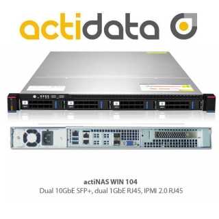 actiNAS WIN - 104-CF - 48 TB ( 4x 12 TB ) - single PSU - Dual GbE - Dual 10 GbE - IPMI 2.0 - Hardware Raid 0, 1, 5, 10 - Windows Server 2019 IoT Standard
