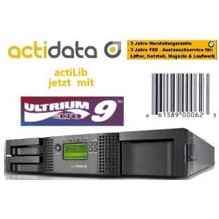actiLib - Library 2U - mit 1x LTO-9 HH SAS (24 Slots bis zu 1,08PB (*DC))