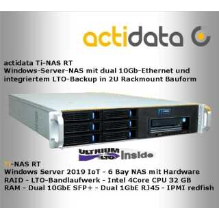 Actidata - Ti-NAS RT-9 Gen2 Care-Free Solution - 48TB (6x 12TB EP-HDD, 1x LTO-9 integriert)