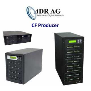 ADR - CF Producer mit 15 Targets   - Standalone CF-Duplicator mit 1 masterslot und 15 targets, internal controller und display   +  +  +  unterstützt CF-Cards