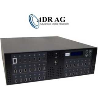 ADR - USB Producer mit 34 Targets    - Standalone USB-Duplicator mit 1 masterslot und 34 targets, internal controller und display, 19"rack  +  +  +  unterstützt USB1.0/2.0/3.0   +  +  All ADR Producers have special functions : Flash quality check, real ca