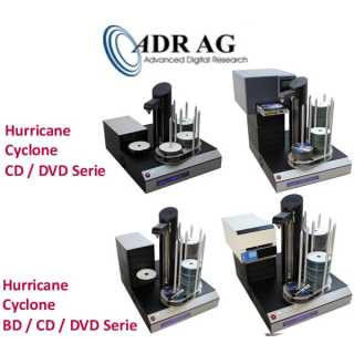 ADR Hurricane with 1 DVD/Blu-ray-writer standalone - Automatic Duplicator, BD-R, 1 drive, 375 discs, Including internal Risk Processor (LCD Display)