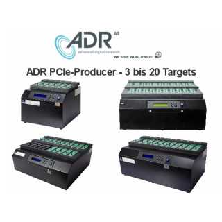 ADR - PCIe Producer ECO - Standalone PCIe-Duplicator mit 1 masterslots und 11 targets, 12GB/Min, NO Log report, NO Image upload  +  +  +  unterstützt NVMe & SATA M.2