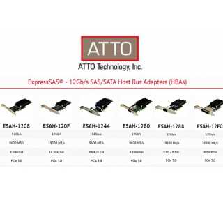 ATTO - 16-Port Internal 12Gb SAS/SATA to x8 PCIe 4.0 Host Bus Adapter, Low Profile