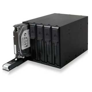 ICY BOX - IB-565SSK - Backplane, 5x SATA 3,5" HDD für 3x 5,25" Schacht, Hot Swap, trägerlos - black