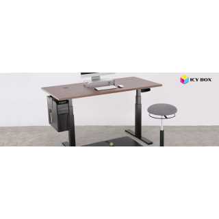 ICY BOX - IB-EW206B-T - Ergonomisches Tischgestell, motorisierte Sit-Stand Lösung ohne Tischplatte, 2 Motoren - black