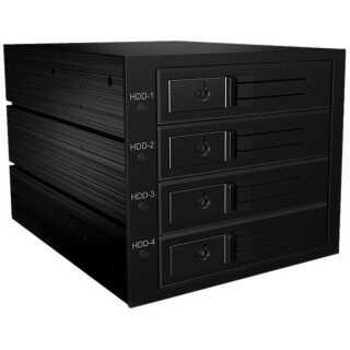 ICY BOX - IB-564SAS-12G - Backplane, 4x SAS/SATA 3,5" HDD in 3x 5,25" trägerloser, 1x Mini SAS HD black