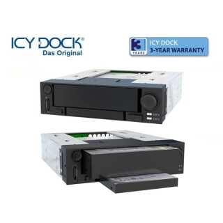 ICY DOCK - MB971SP-B - 1x 2,5 Zoll & 1x 3.5" Dual Bay SATA HDD Mobile Rack Aluminium Screwless Fanless w/ Power Buttons (Black)