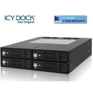 ICY DOCK - ToughArmor - MB994SK-1B - Backplane 4 x 2,5 Zoll  SATA/SAS HDD/SSD Backplane-Modul mit Sicherheitsschloss - SAS/SATA 6 Gbit/s - Metall - 40 mm Lüfter