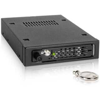 ICY DOCK - ToughArmor EX - MB491SKL-B - 1x 2,5 Zoll  SAS/SATA SDD/HDD mit Sicherheitsschloss & Thumbscrew-Design in 3,5Zoll Einbauschacht - Vollmetall - Lüfterlos - LED - SATA 6Gbit/s - bis 15 mm Bauhöhe