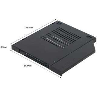 ICY DOCK - ToughArmor - MB411SPO-2B - (für 9,5mm Ultra Slim-ODD Slot) 2,5" SSD / HDD Hot-Swap SATA Wechselrahmen für 9,5mm Ultra-Slim Schacht