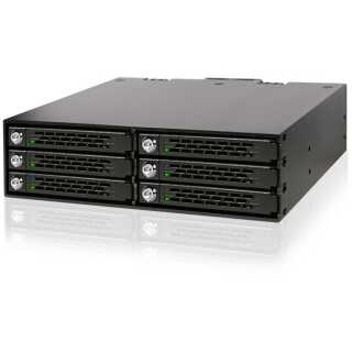 ICY DOCK - ToughArmor - MB996SK-6SB - 6 Bay 2,5" SATA HDD/SSD Backplane-Modul aus Metall mit Schlössern