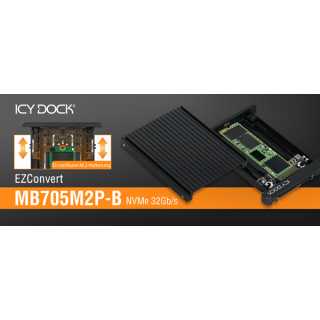 ICY DOCK - EZConvert - MB705M2P-B - M.2 NVMe to 2.5" U.2 NVMe SSD Converter toolless black