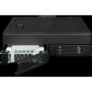 ICY DOCK - flexiDOCK - 2x 2.5" PCIe 4.0 NVMe U.2 to 2x SlimSAS in 1x 5.25" bay mobile rack metal black (tri-mode compatible)
