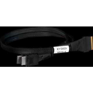 ICY DOCK - MB206L-B - SlimSAS 8i to 2 x OCulink 4i Cable, PCIe 4.0, 0.5M