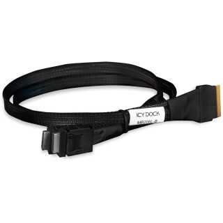 ICY DOCK - MB206L-B - SlimSAS 8i to 2 x OCulink 4i Cable, PCIe 4.0, 0.5M