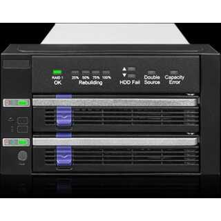 ICY DOCK - FatCage - 2x 2.5"/3.5" SATA HDD/SSD RAID 1 in 2x 5.25" bay black