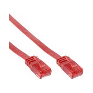 InLine® Patchkabel flach, U/UTP, Cat.6, rot, 10m