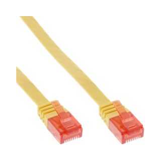 InLine - Patchkabel flach, U/UTP, Cat.6, gelb, 10m