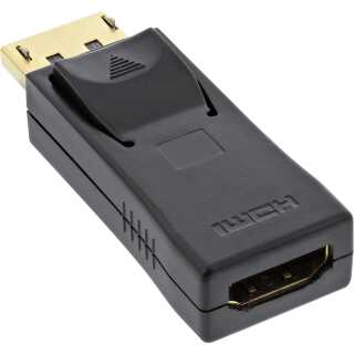 InLine - DisplayPort Adapter, DisplayPort Stecker auf HDMI Buchse, 4K2K, mit Audio, schwarz