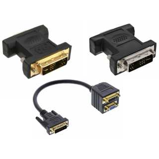 InLine - DVI-I Adapterkabel, DVI-I Stecker auf DVI-I-Buchse + S-VGA Buchse
