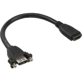InLine - HDMI Adapterkabel zum Einbau, HDMI A Buchse/Buchse, vergoldete Kontakte, 4K2K, 0,2m