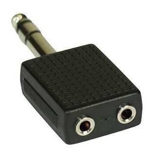 InLine - Audio Adapter, 6,3mm Klinke Stecker Stereo an 2x 3,5mm Klinke Buchse, Stereo