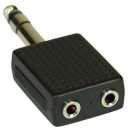 InLine - Audio Adapter, 6,3mm Klinke Stecker Stereo an 2x...