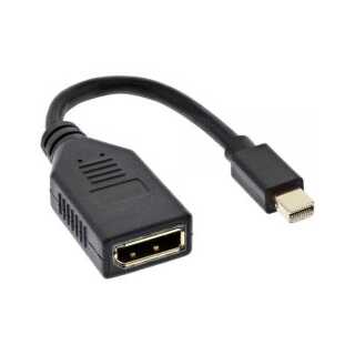 InLine - Kabel Mini DisplayPort Stecker zu DisplayPort Buchse, 4K2K, schwarz, 0,15m