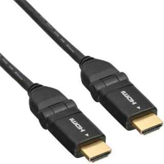 InLine - HDMI Kabel, HDMI-High Speed mit Ethernet, Stecker / Stecker, verg. Kontakte, schwarz, flexible Winkelstecker, 2m