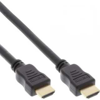 InLine - HDMI Kabel, HDMI-High Speed mit Ethernet, Premium, Stecker / Stecker, schwarz / gold, 2m