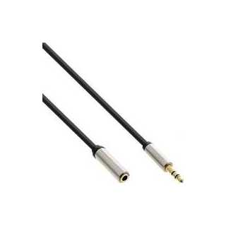InLine - Slim Audio Kabel Klinke 3,5mm ST/BU, Stereo, 0,5m
