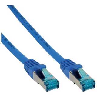 InLine - Patchkabel, S/FTP (PiMf), Cat.6A, 500MHz, halogenfrei, Kupfer, blau, 0,5m