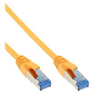 InLine - Patchkabel, S/FTP (PiMf), Cat.6A, 500MHz, halogenfrei, Kupfer, gelb, 0,5m
