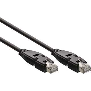 InLine - Patchkabel 180°, S/FTP (PiMf), Cat.6A, 500MHz, halogenfrei, Kupfer, schwarz, 1m