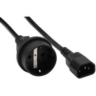 InLine - Netz Adapter Kabel, Kaltgeräte C14 auf Schutzkontakt Buchse, für USV, 1m