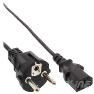 InLine - Netzkabel, Schutzkontakt gerade auf Kaltgerätestecker C13, 3m, schwarz