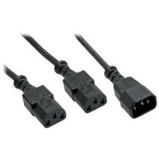 InLine - Netz-Y-Kabel, Kaltgeräte, 1x IEC-C14 auf 2x IEC-C13, 1,8m