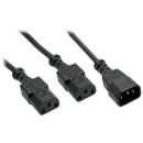 InLine - Netz-Y-Kabel, Kaltgeräte, 1x IEC-C14 auf 2x...