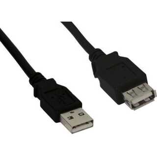 InLine - USB 2.0 Verlängerung, Stecker / Buchse, Typ A, schwarz, 1,8m