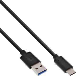 InLine - USB 3.2 Kabel, USB Typ-C Stecker an A Stecker, schwarz, 1m