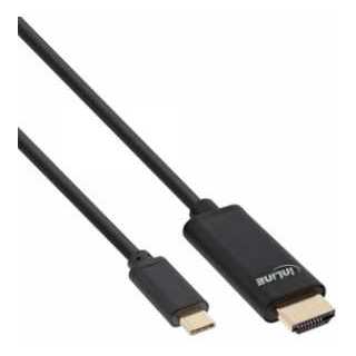 InLine - USB Display Kabel, USB Typ-C Stecker zu HDMI Stecker (DP Alt Mode), 4K2K, schwarz, 1m