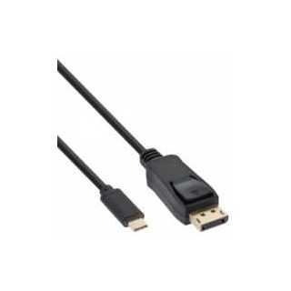 InLine - USB Display Kabel, USB Typ-C Stecker zu DisplayPort Stecker (DP Alt Mode), 4K2K, schwarz, 1m