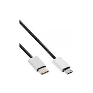 InLine - USB 2.0 Kabel, Typ C Stecker an Micro-B Stecker, schwarz/Alu, flexibel, 1,5m