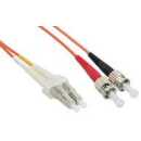 InLine - LWL Duplex Kabel, LC/ST, 50/125µm, OM2, 2m