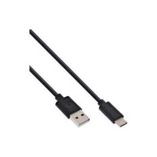 InLine - USB 2.0 Kabel, Typ C Stecker an A Stecker, schwarz, 1m