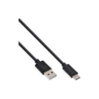 InLine - USB 2.0 Kabel, Typ C Stecker an A Stecker, schwarz, 2m