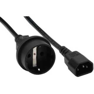 InLine - Netz Adapter Kabel, Kaltgeräte C14 auf Schutzkontakt Buchse, für USV, 3m