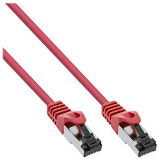 InLine - Patchkabel, S/FTP (PiMf), Cat.8.1, 2000MHz, halogenfrei, Kupfer, rot, 7,5m