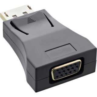 InLine - DisplayPort Konverter, DisplayPort Stecker auf VGA Buchse, FullHD/60Hz, schwarz/gold